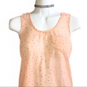 Pink caged back tank top like new